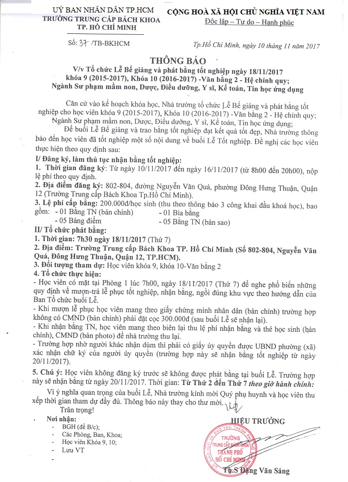 Lich Phat BTN Khoa 9 101N